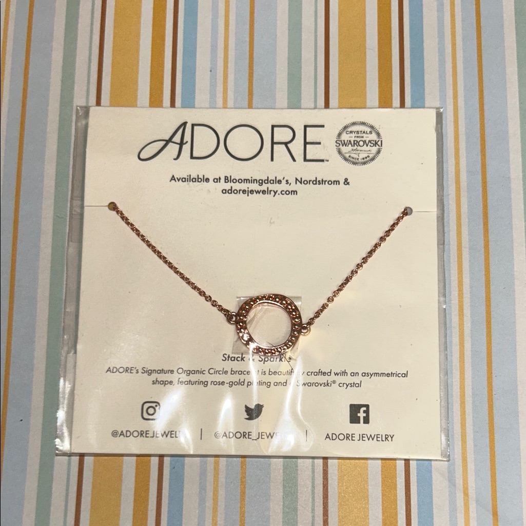 Adore Rose Gold Circle Bracelet With Swarovski Crystal